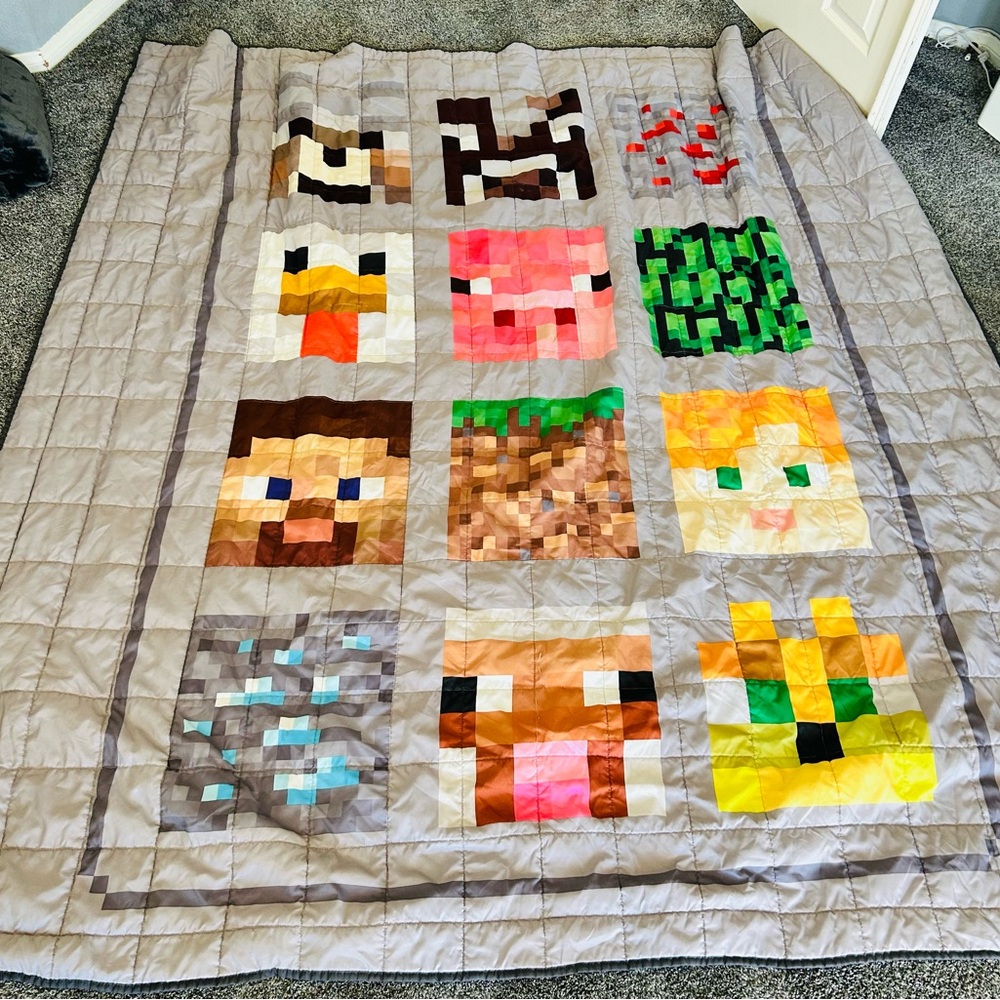 Minecraft Pixel Pattern Comforter Set - Picture 7 of 7